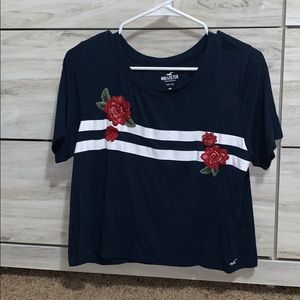 hollister navy crop top